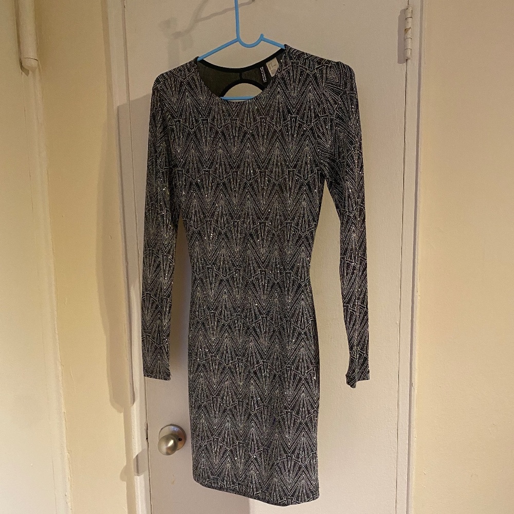 NWOT H&M Divided Open-Back Metallic Mini Dress Size 4/6